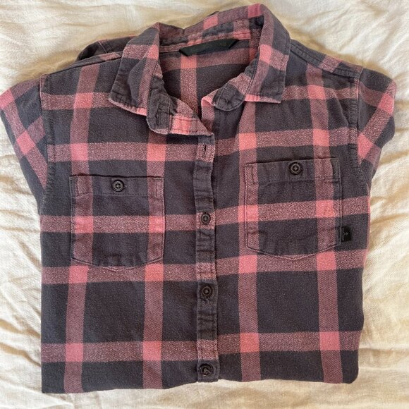 Pink and Grey Plaid Flannel - Picture 3 of 5